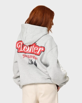 Loiter Carter Premium Hoodie Grey suitable for offline stores Passport