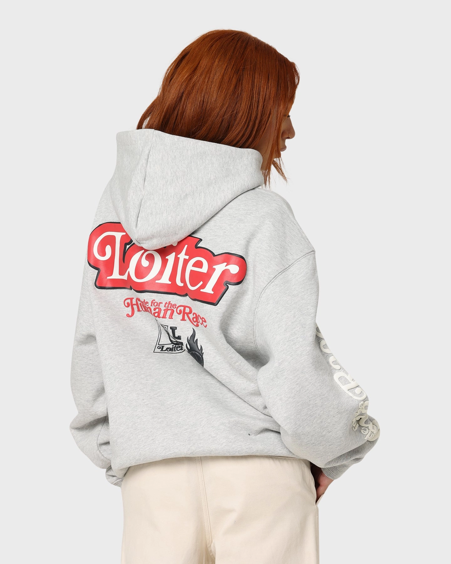 Loiter Carter Premium Hoodie Grey suitable for offline stores Passport