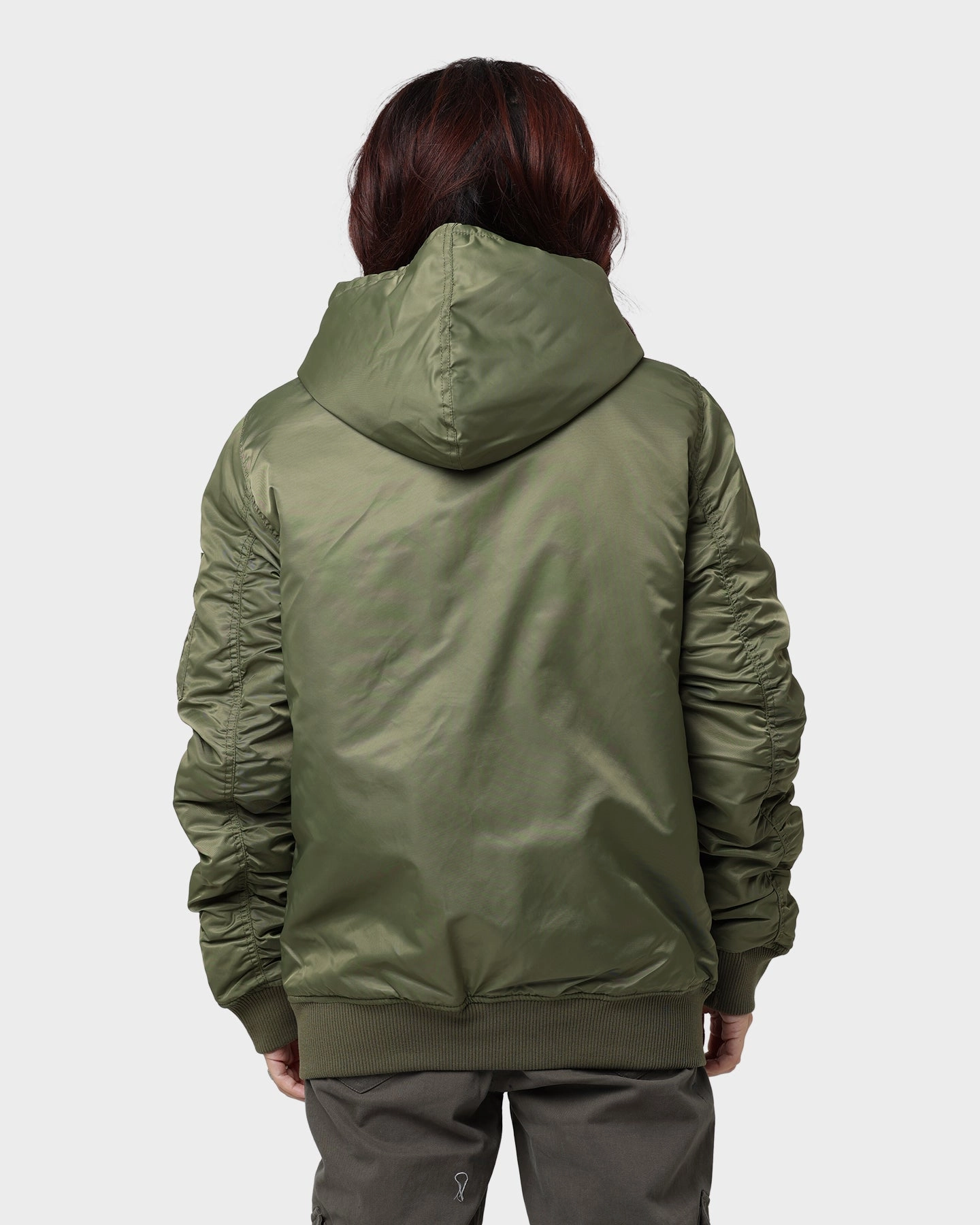 Sports Jacket Fashion Comfort Carre Ultilitaire Hooded Bomber Jacket Khaki Green