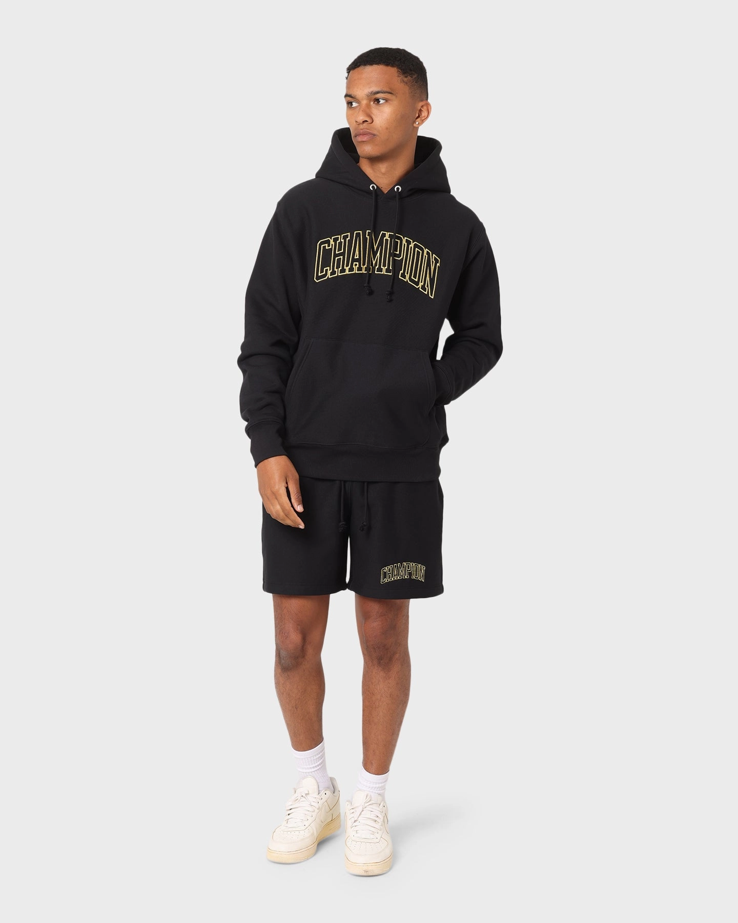Warm Vibe Champion Reverse Weave Varsity Shorts Black