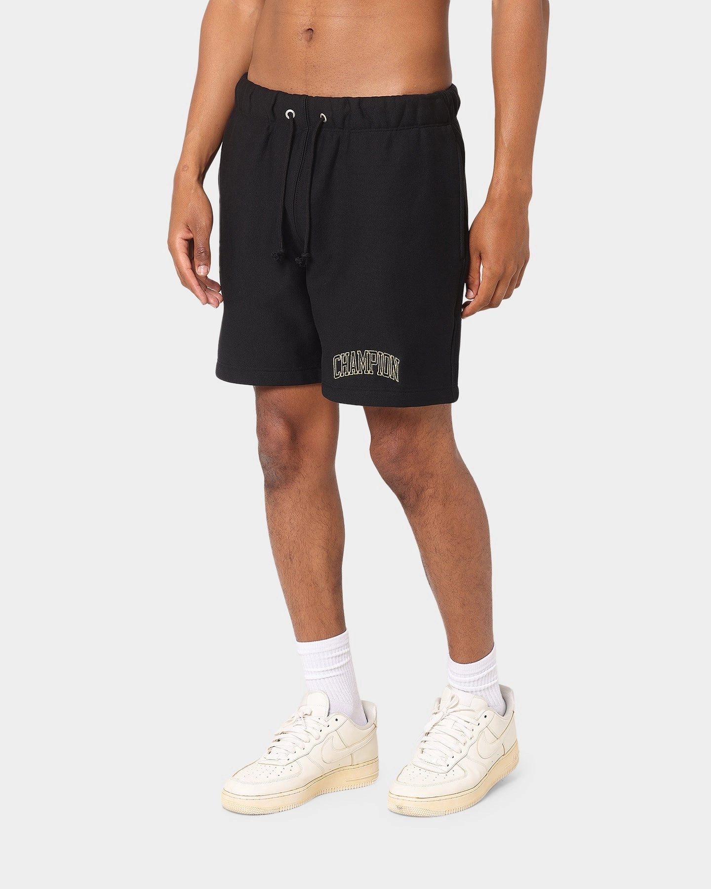 AbrasionResistant Mood Casual Champion Reverse Weave Varsity Shorts Black