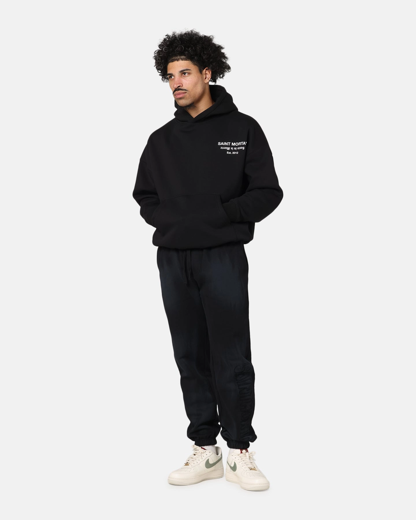 Saint Morta Muerte Boxy Hoodie Black Cycling Apparel Yacht club style