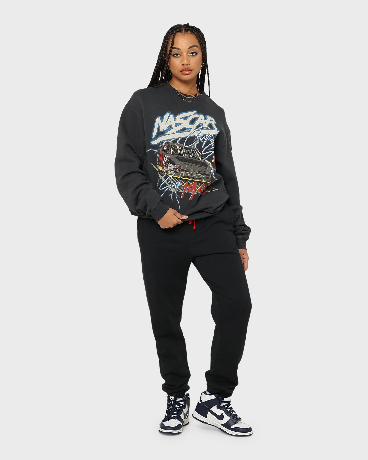 NASCAR Lightning Cup Series Crewneck Washed Black ZeroDistressFinish