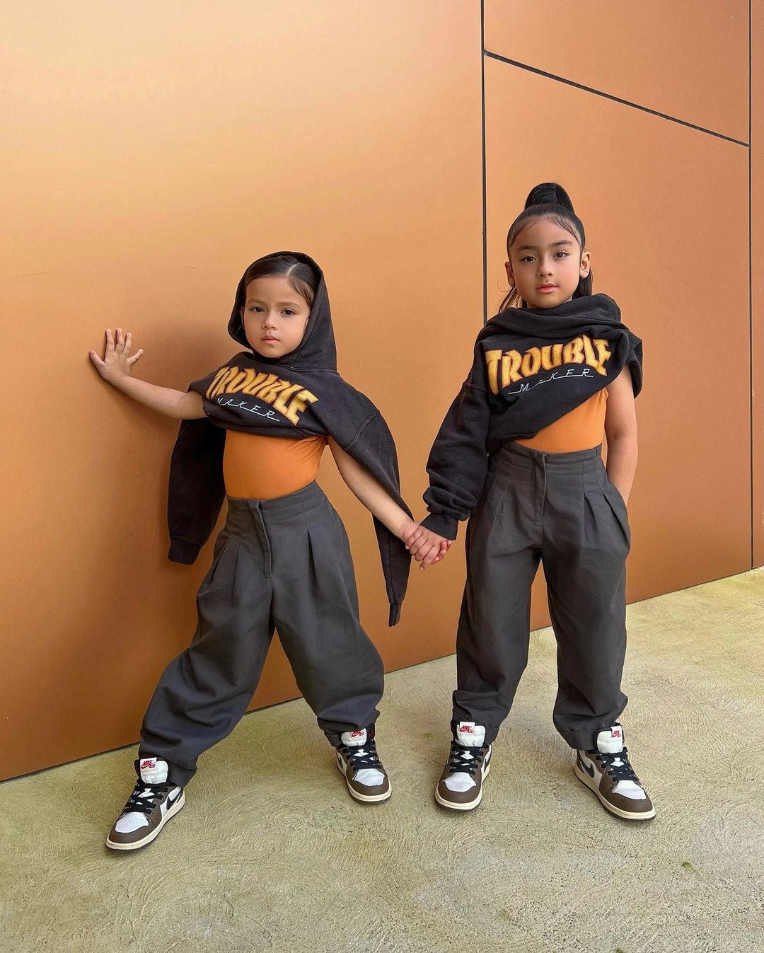 Shortie Kid's Trouble Hoodie Black NonBulky Midweight Build