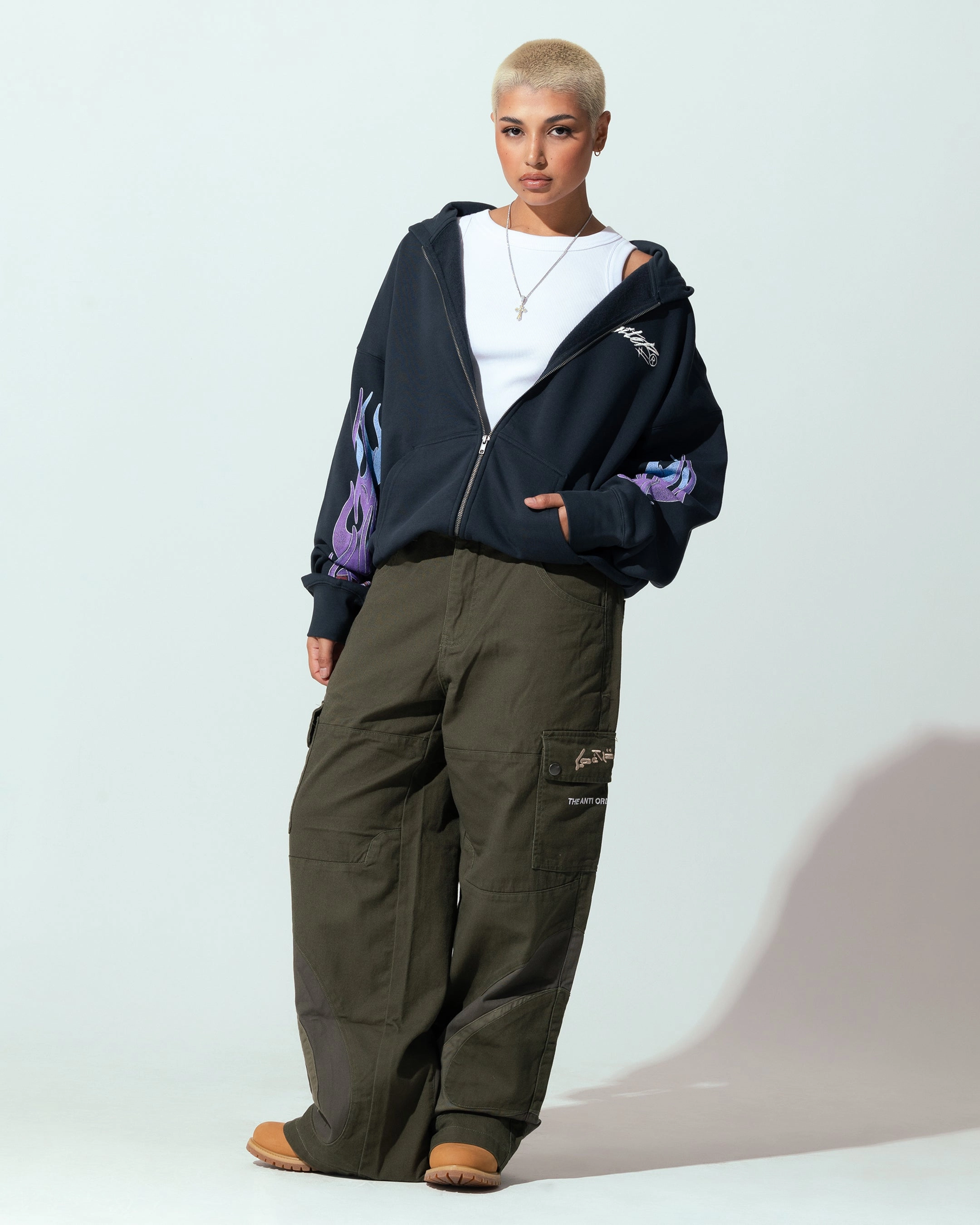 Jump Cherish Loiter Motor Zip Hoodie Charcoal