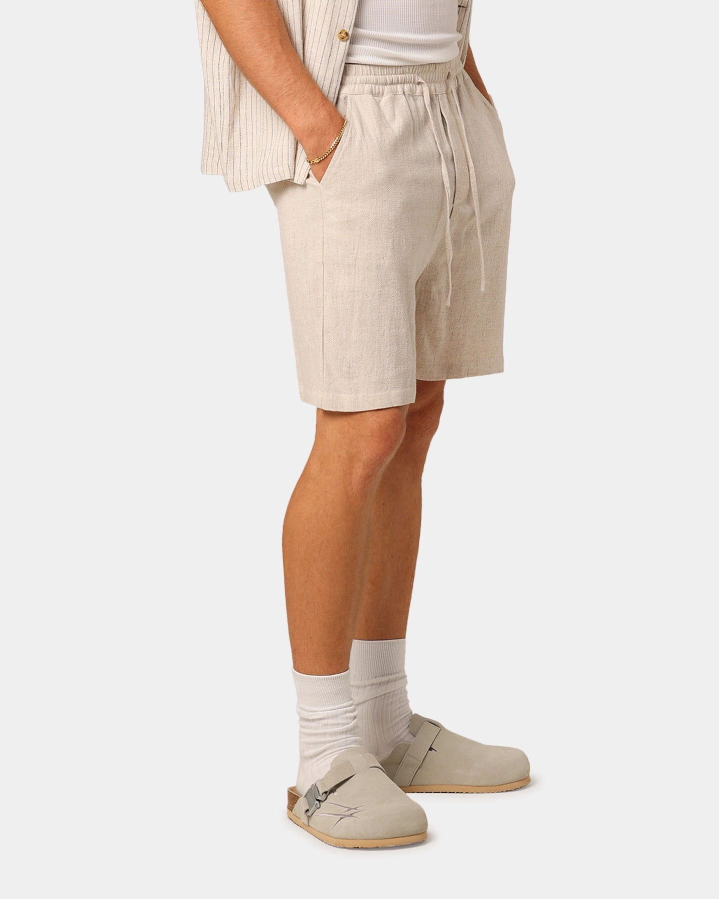 Weightless Travel Design Hiking shorts XXIII Ezrah Linen Shorts Oatmeal