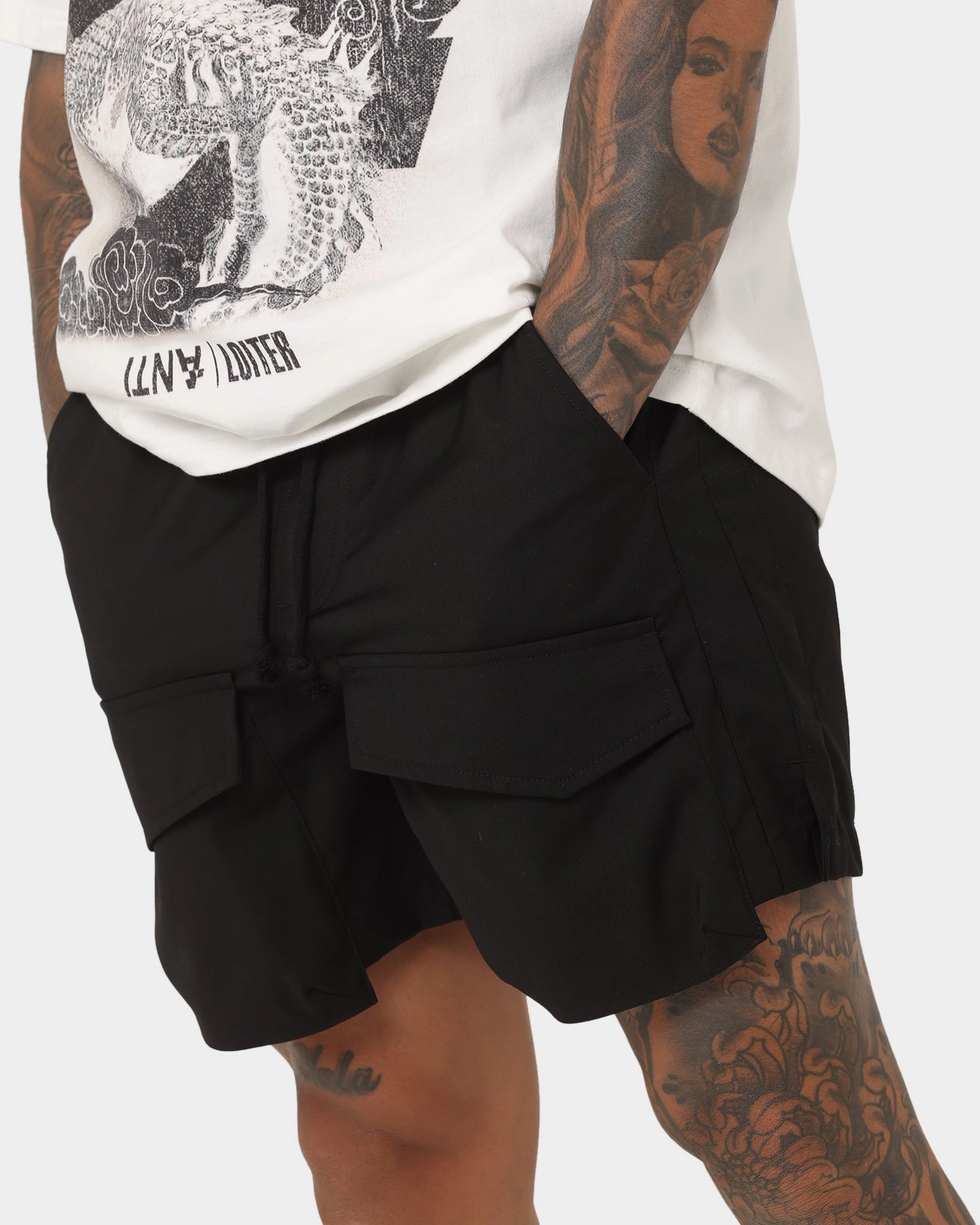 Ultra Breathable Airy Design XXIII Kally Cargo Shorts Black