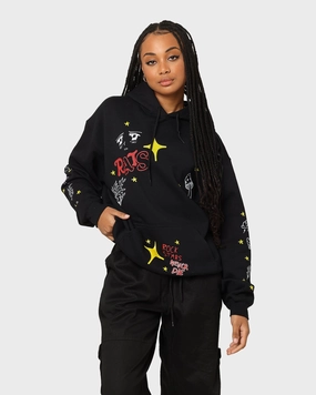 Windbreaker Style Rats Get Fat Sinners Hoodie Black