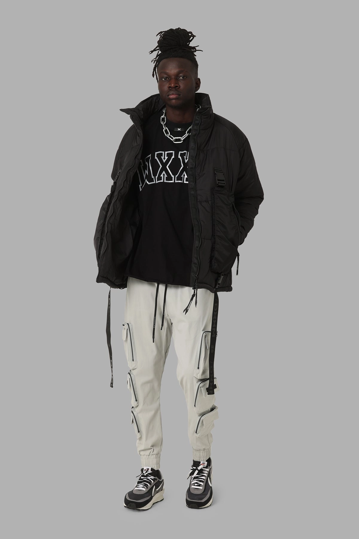 DXXMLife L-6 B Tactical Puffer Jacket Black short sleeved