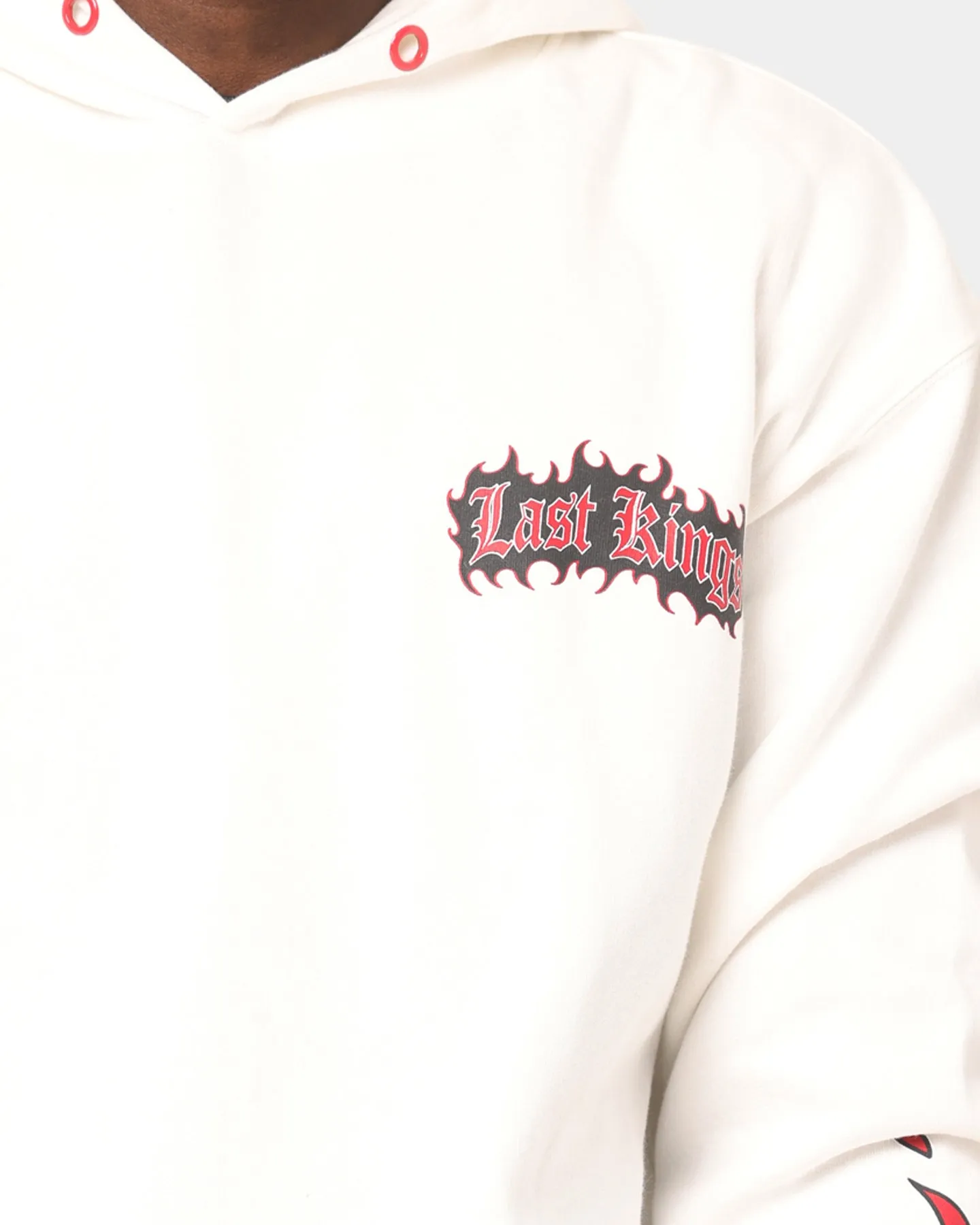 Last Kings Flaming Wings Hoodie Off White Versatile Outerwear Floss