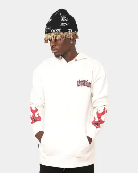 Last Kings Flaming Wings Hoodie Off White Fitted suitable for winter sports