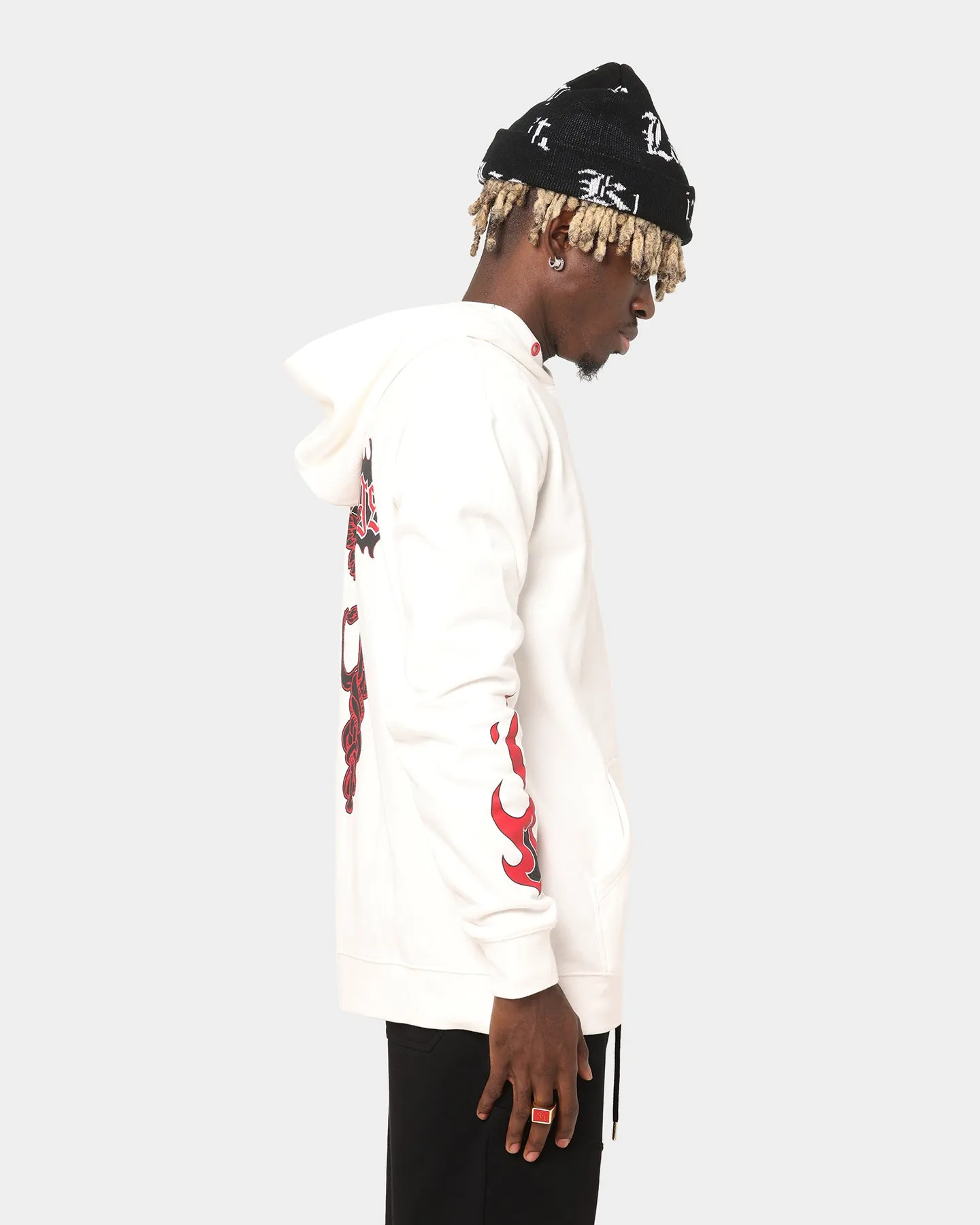 Prayer Elastic Cuff Mechanism Last Kings Flaming Wings Hoodie Off White