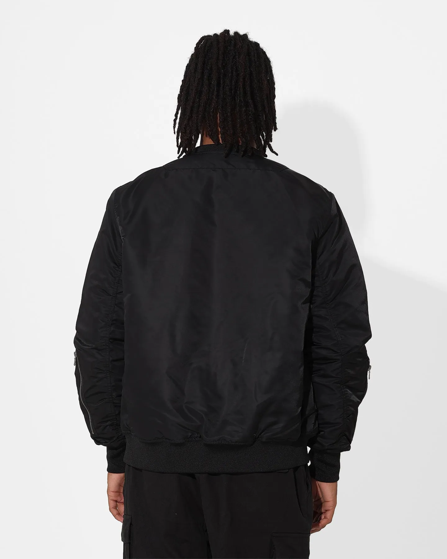 Beach mountain scene Saint Morta Technical Bomber Jacket Black