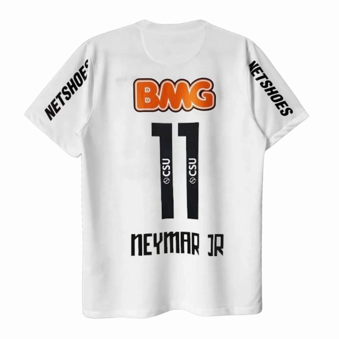 Non Slip Collar Soft Touch Inner Layer Neymar Jr. Santos FC Home Jersey 2011/12