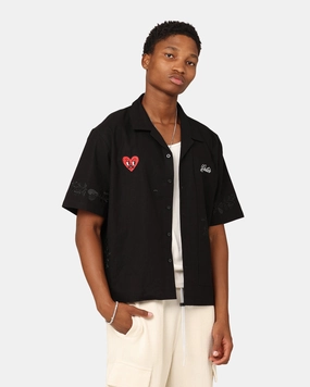 Seasonal Collection Loiter Oasis Embroidered Button Up Shirt Black