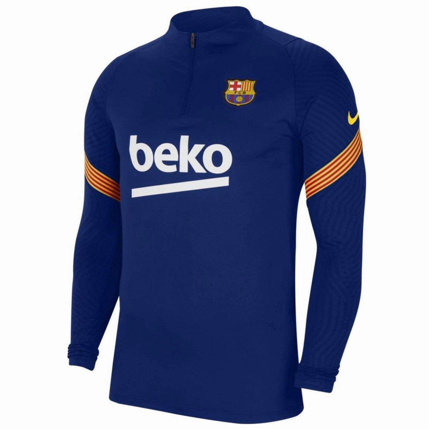 Tight Fit Anti Odor Technology FC Barcelona soccer navy training technical tracksuit 2020/21 - Nike