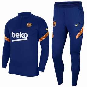 FC Barcelona soccer navy training technical tracksuit 2020/21 - Nike Ergonomic Articulated Cut Tactical