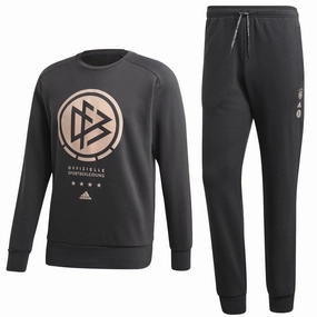 applique venue Trustworthy Germany SSP Casual crew presentation tracksuit 2021/22 dark grey - Adidas