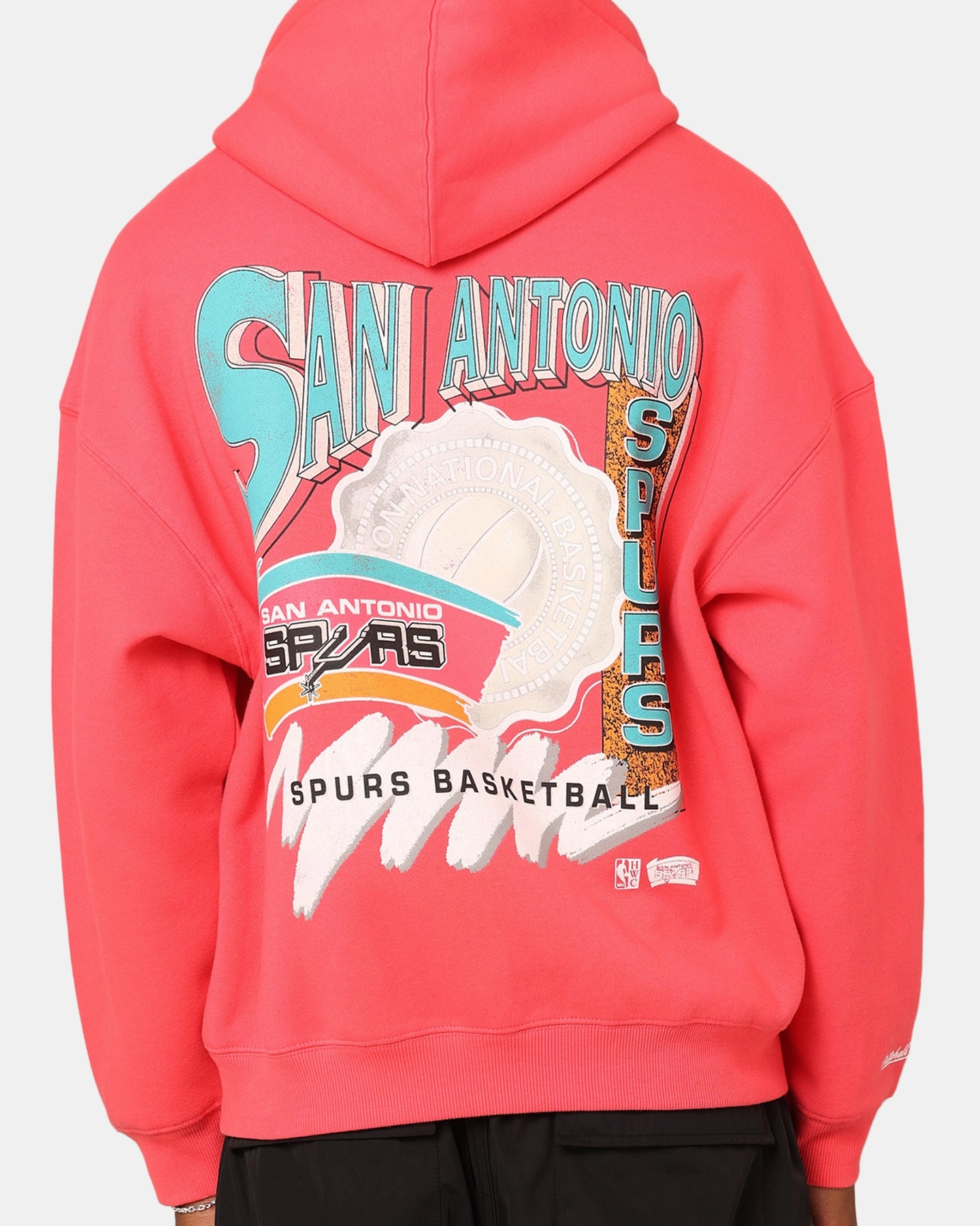 Vision Quick Layering Mitchell & Ness San Antonio Spurs Basketball Hoodie Pepper Pink
