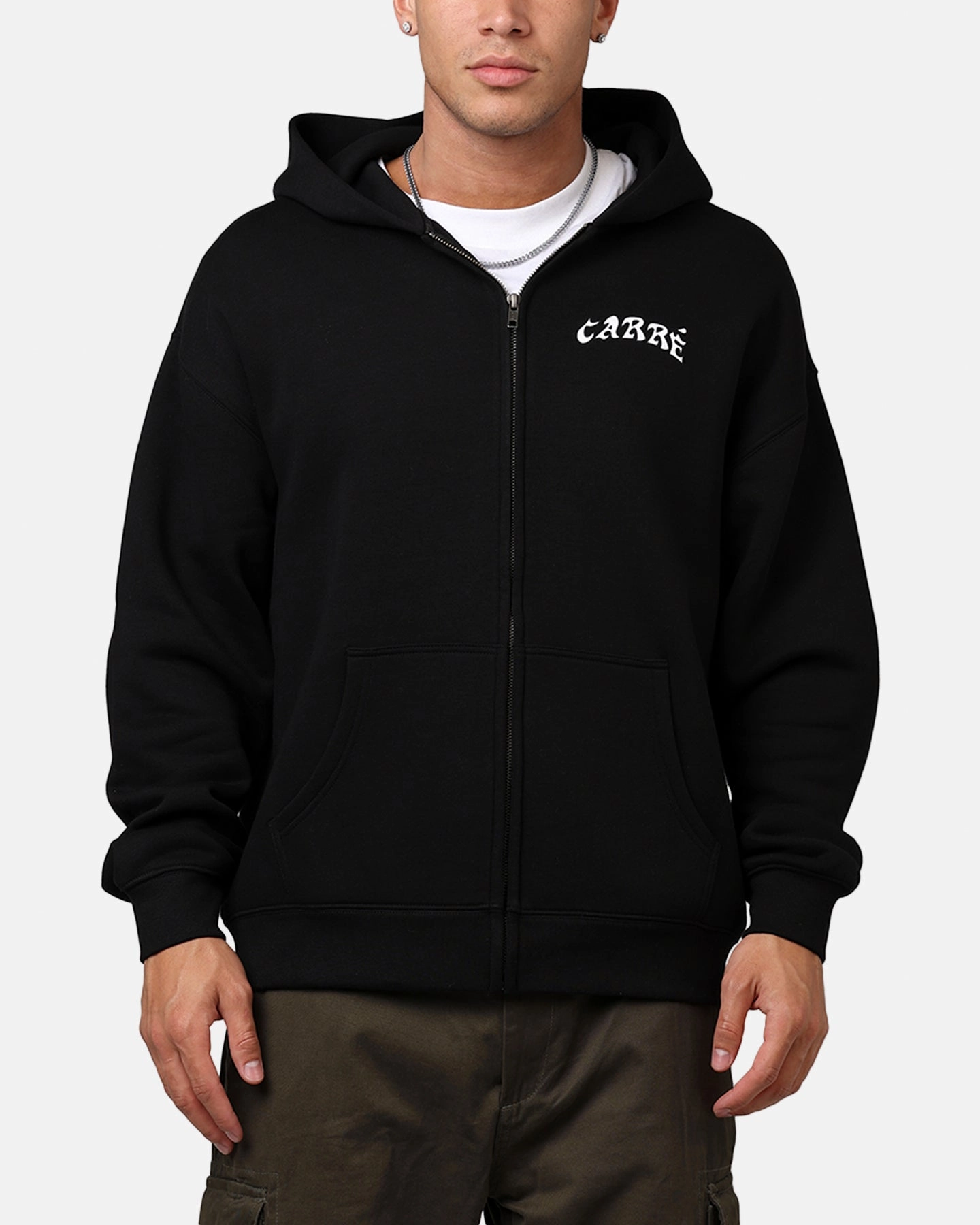 All Weather Versatility suitable for volunteer work Carre Members Only Zip Hoodie Black