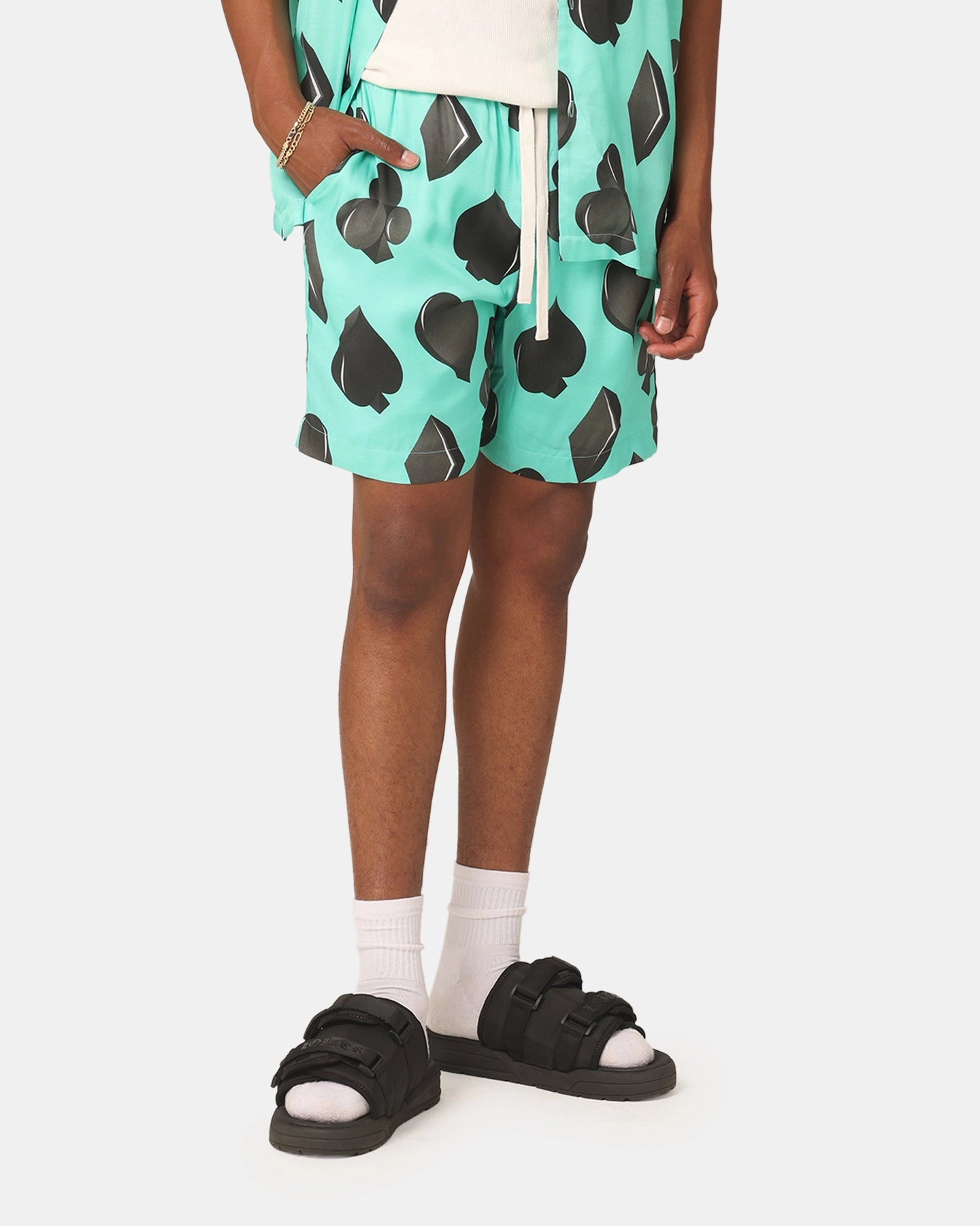 99 Cabana Four Suits Shorts Teal/Black Ergonomic Curved Seams