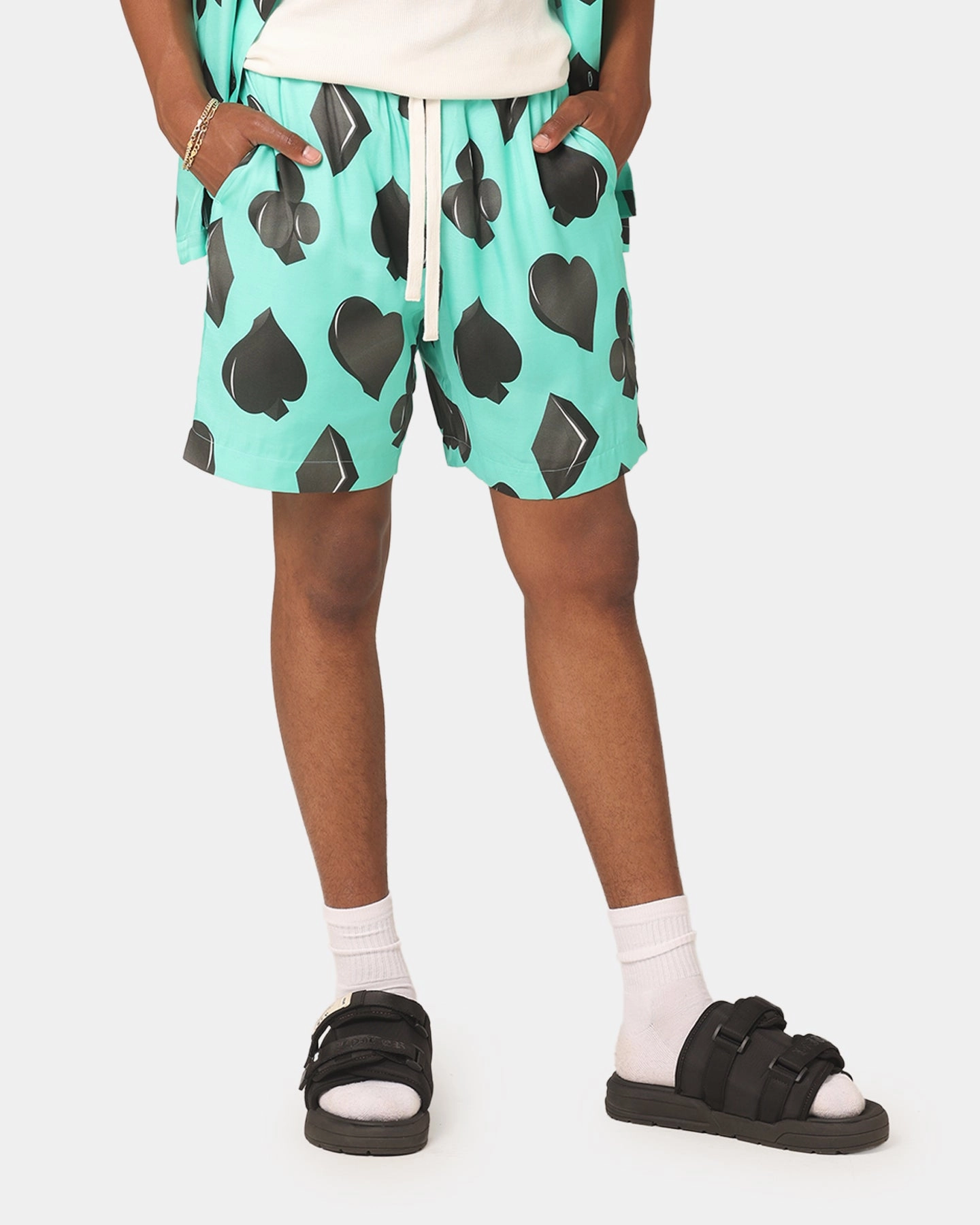 99 Cabana Four Suits Shorts Teal/Black jumpsuit Easy Match