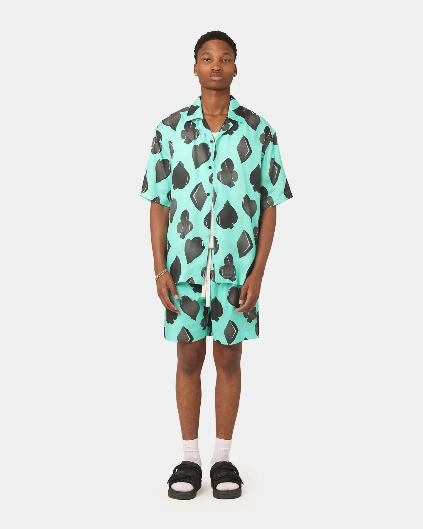 99 Cabana Four Suits Shorts Teal/Black prom night Soft Texture