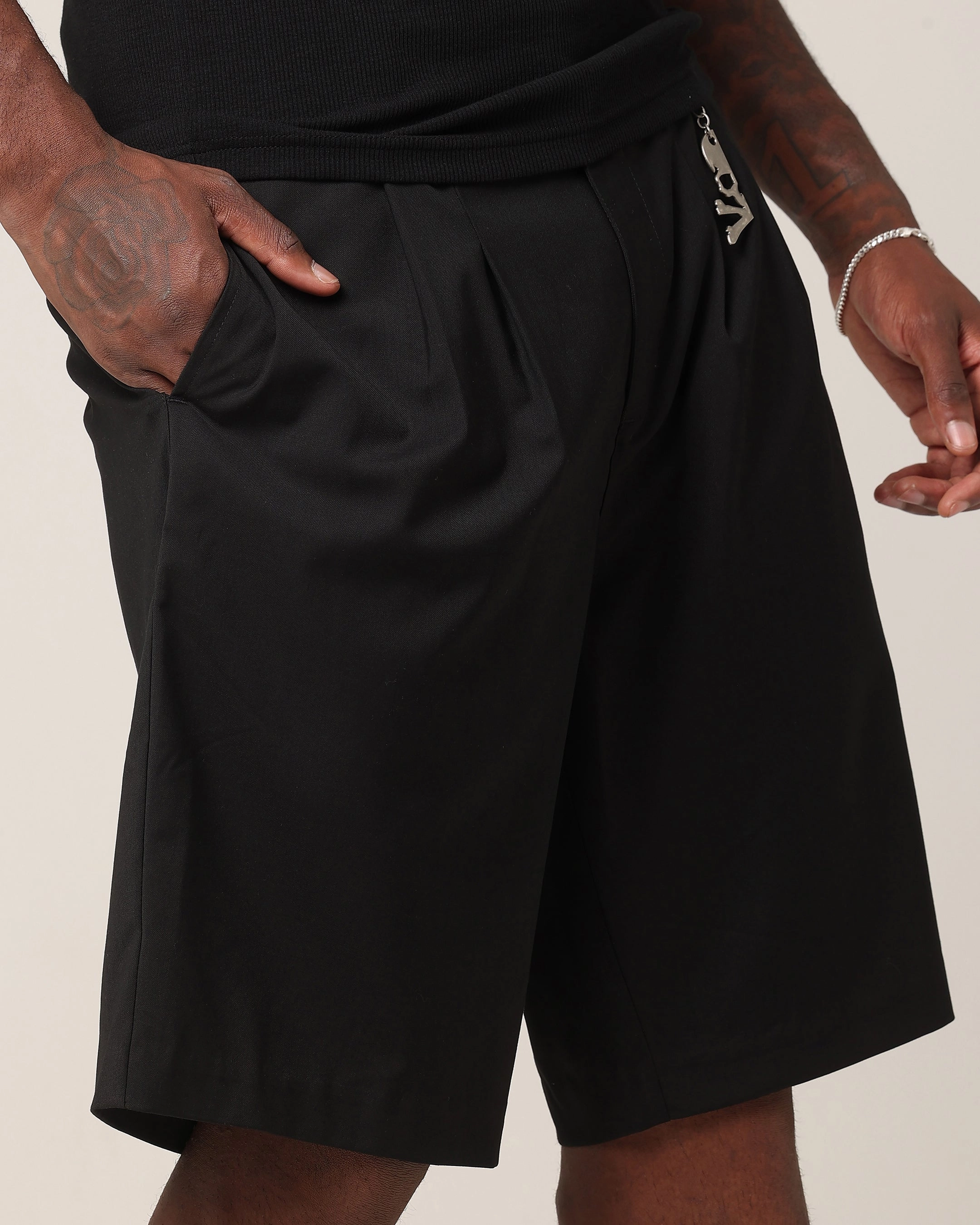 windproof Saint Morta Baggy Trouser Shorts Black