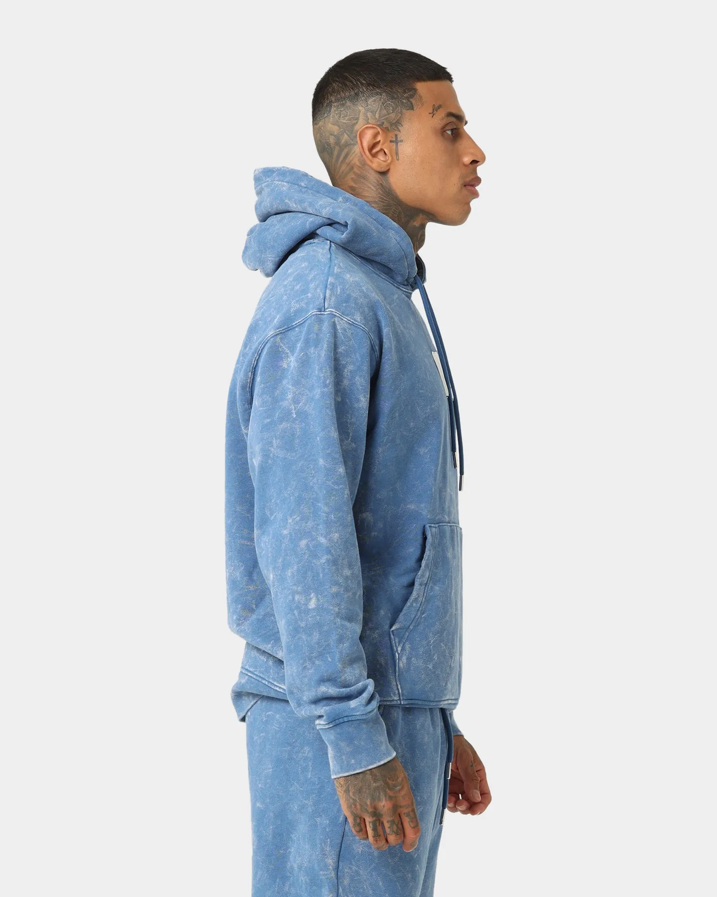 Jordan Essential Statement Washed Fleece Pullover Hoodie True Blue/Sail Water Repellent Finish young people