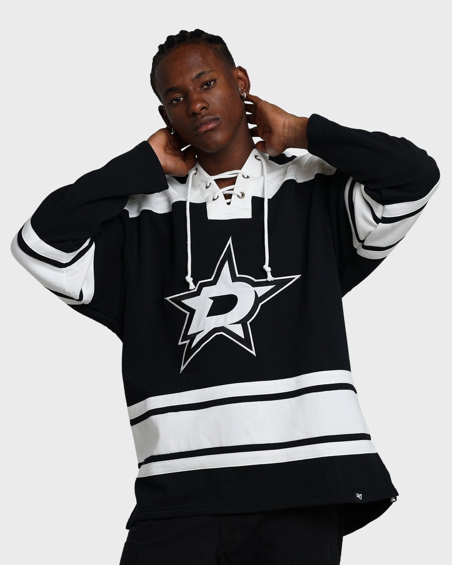 movement 47 Brand Dallas Stars Superior Lacer Hoodie Jet Black