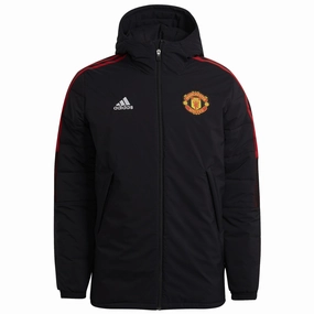 Manchester United soccer retro bench padded jacket 2022 - Adidas ReinforcedKnees