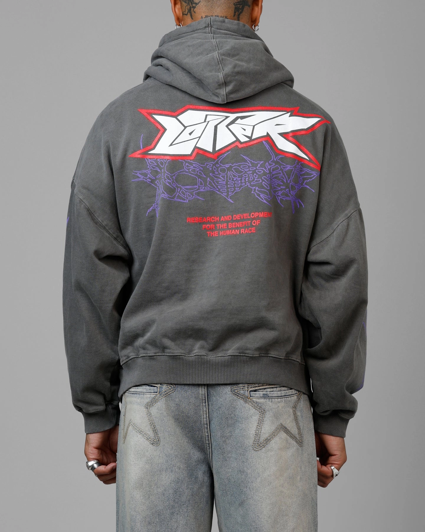 Weekend Comfort suitable for performance costumes Loiter Cyberkinetics Premium Hoodie Washed Charcoal