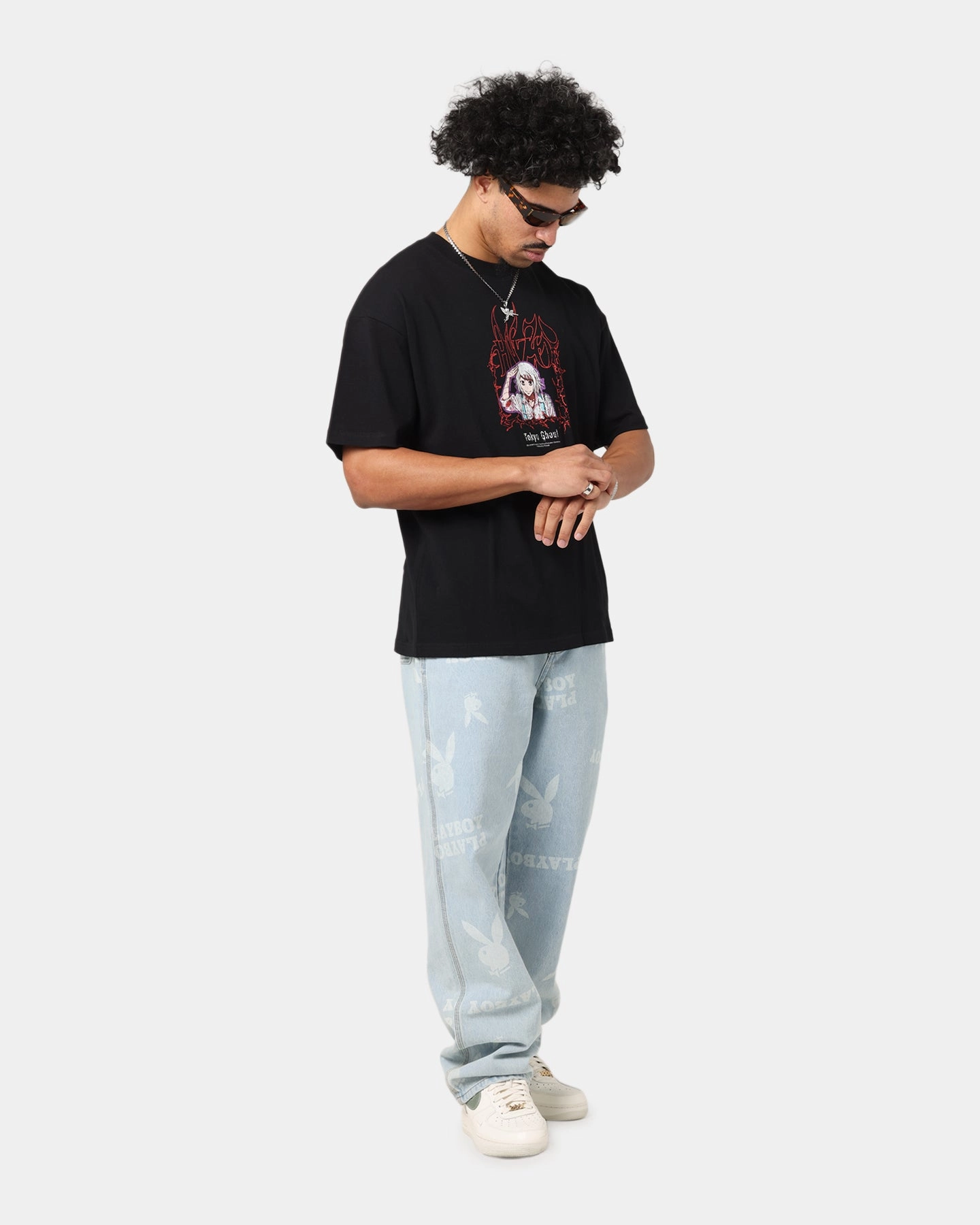 73 Studio X Tokyo Ghoul Juzo Vintage T-Shirt Black Versatile and Comfortable timeless