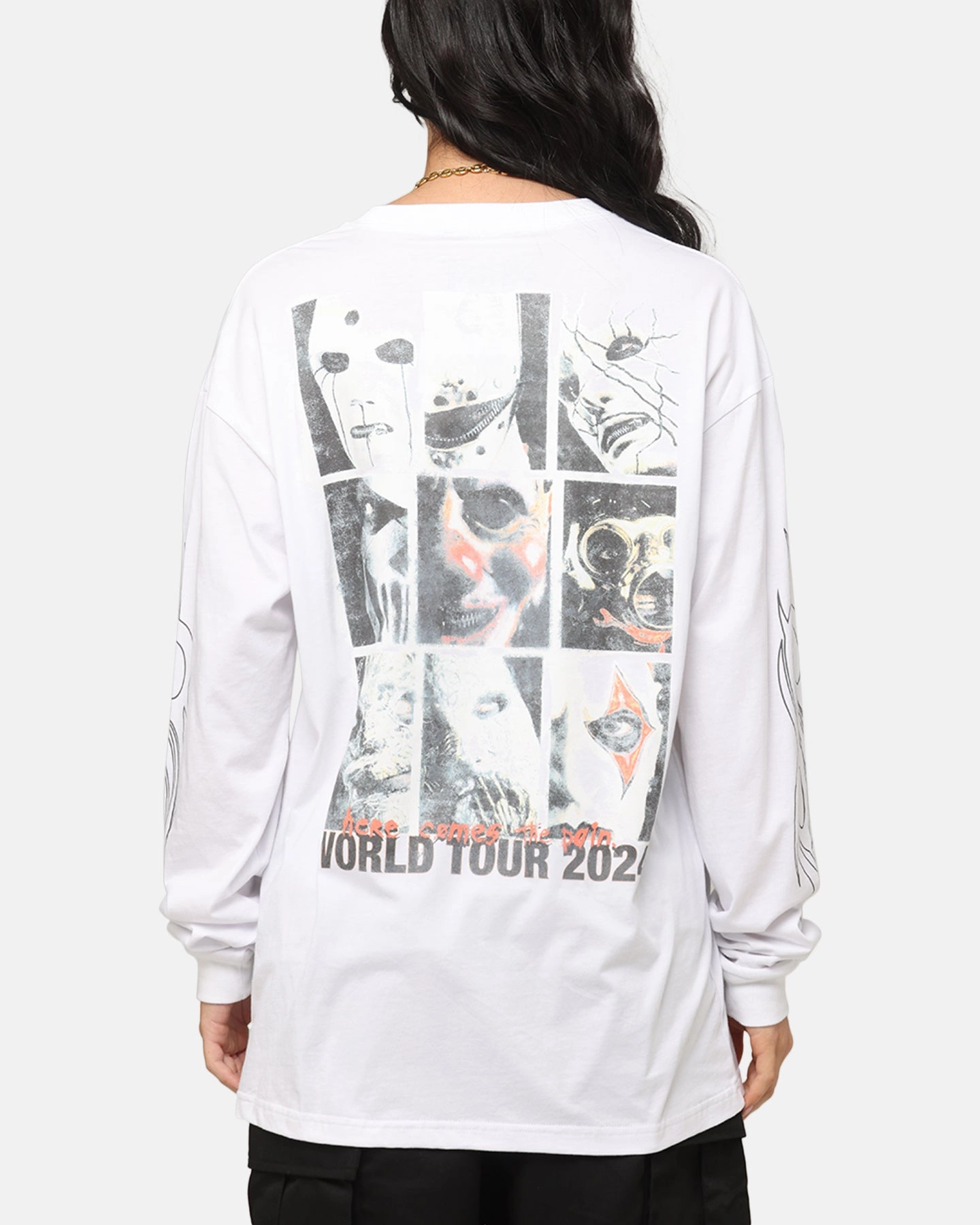 Comfortable clothing Comfort Wearable Slipknot World Tour '24 Long Sleeve T-Shirt White