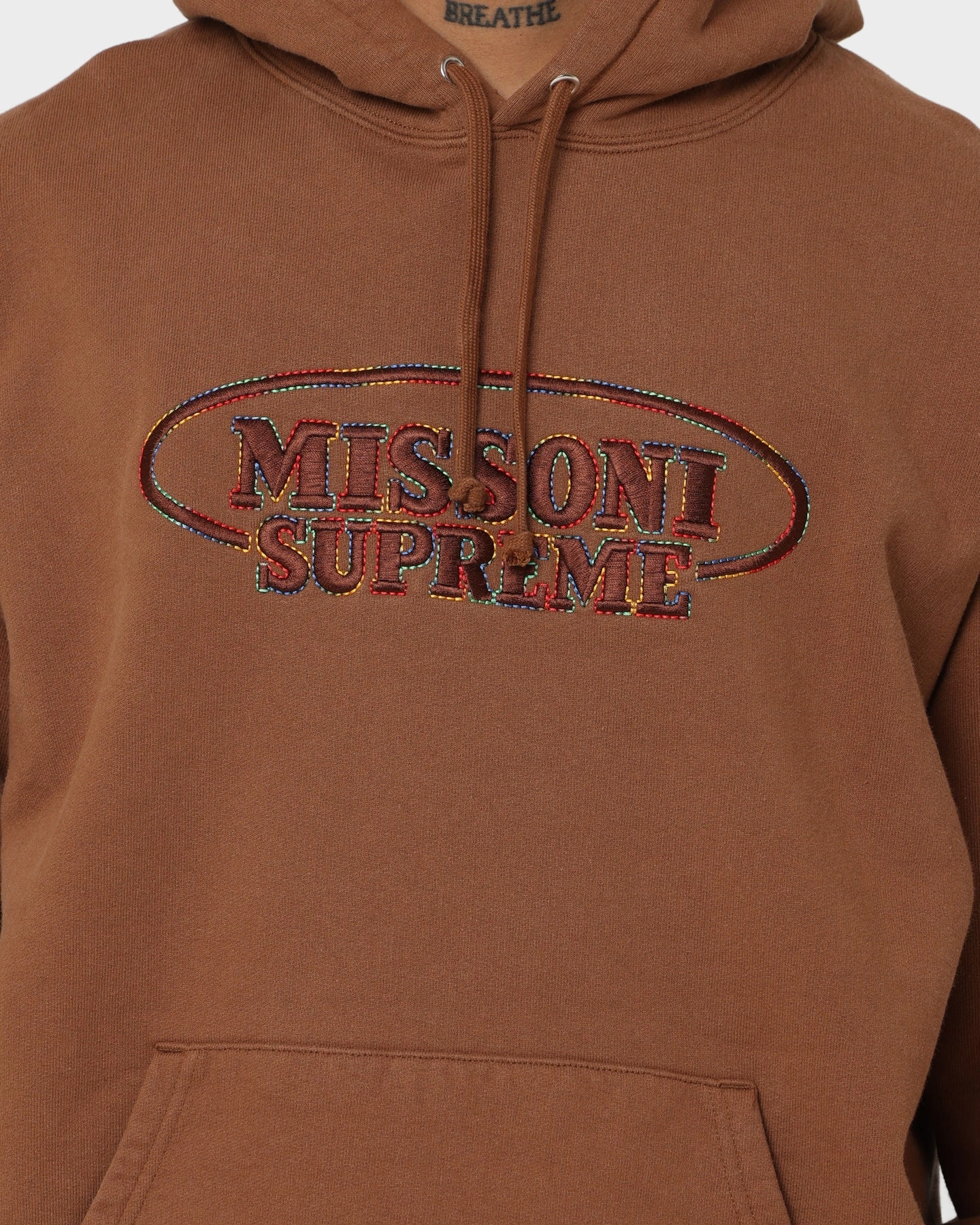 Cold Protection Mousse Supreme X Missoni Hooded Sweatshirt Brown