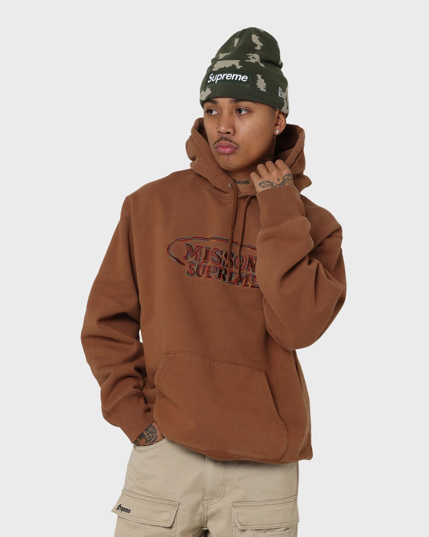 astronauts Create Supreme X Missoni Hooded Sweatshirt Brown