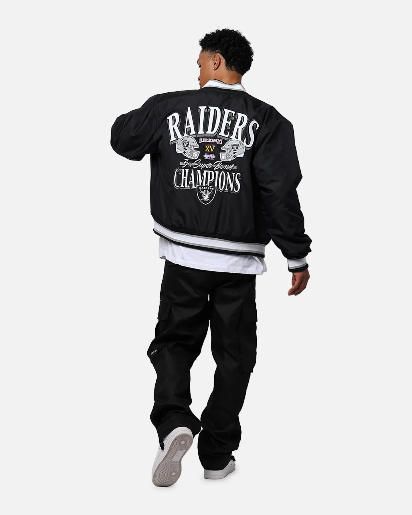 Majestic Athletic Las Vegas Raiders Moto Jacket Faded Black Heat Retention Technology