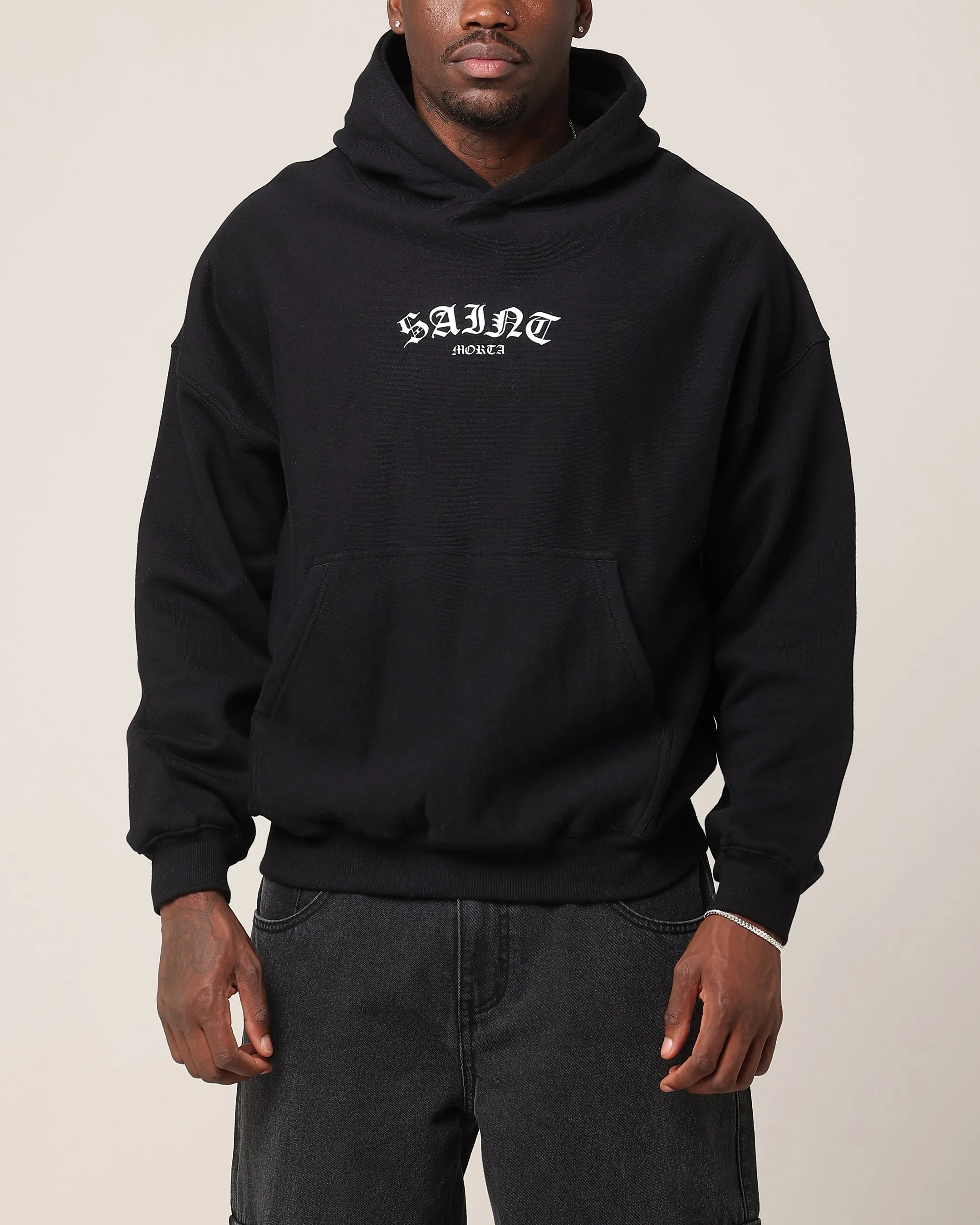 Saint Morta Year Of The Dragon Hoodie Black Convertible Collar Style