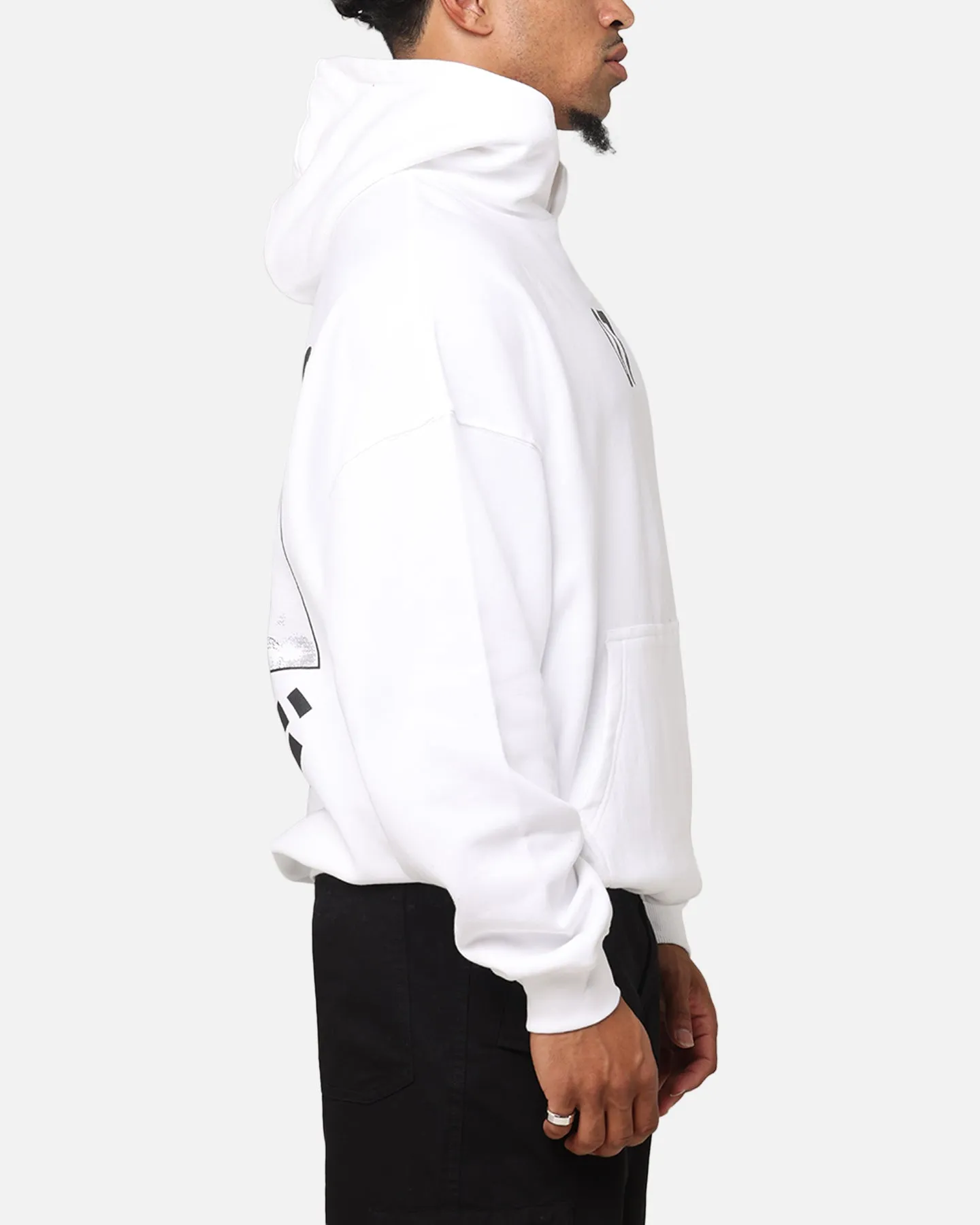 The Anti Order Genuine Fake Boxy Hoodie White/Black Layered Collar Design City