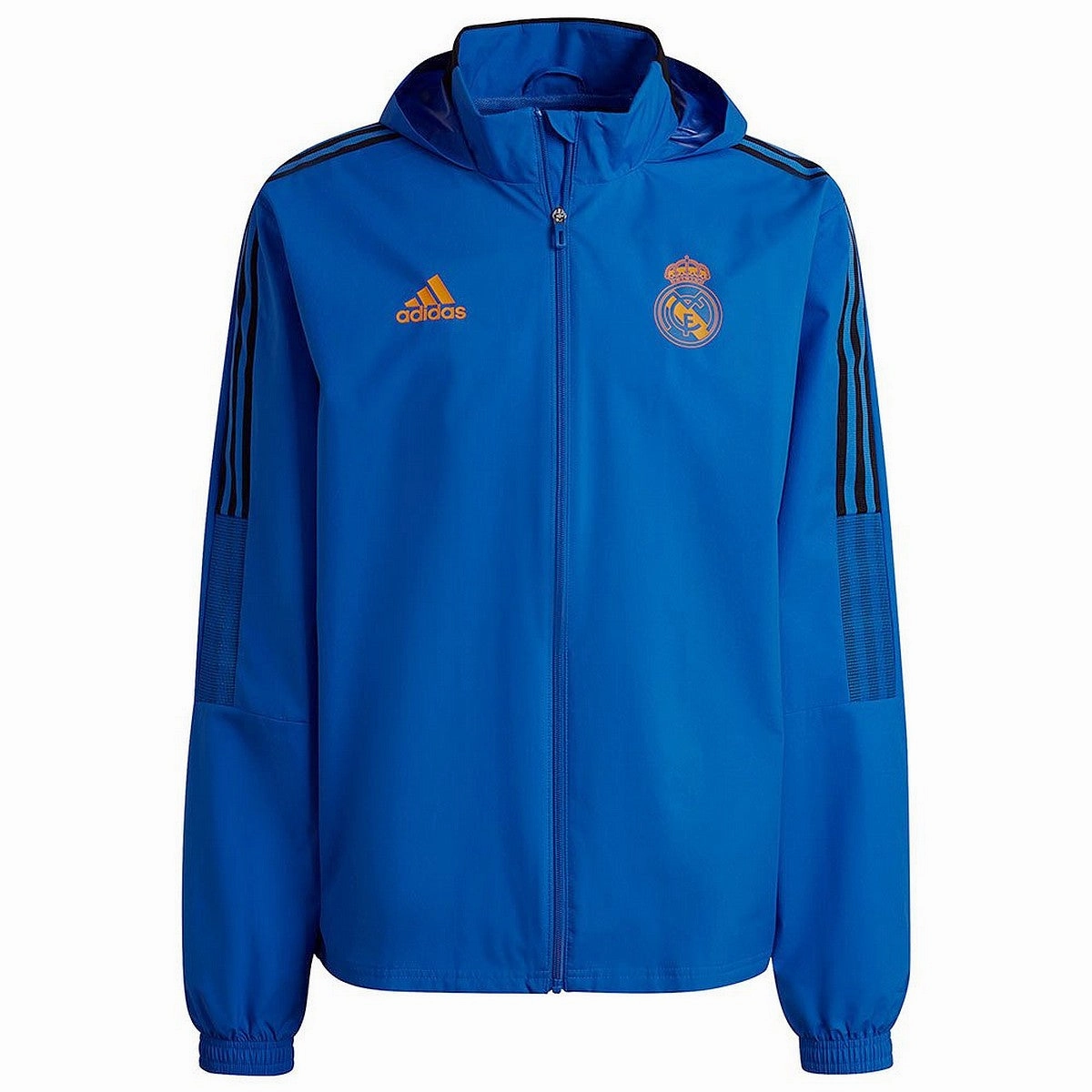 Real Madrid soccer blue training rain jacket 2022 - Adidas packaging venue accessory