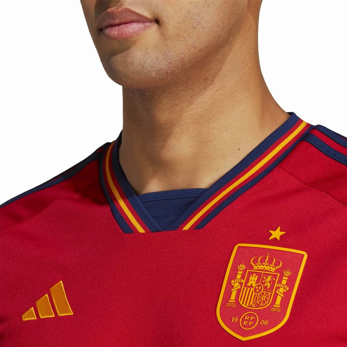 Spain national team Home soccer jersey 2022/23 - Adidas Lockdown Zipper Technology NonIrritating Flatlock Stitching