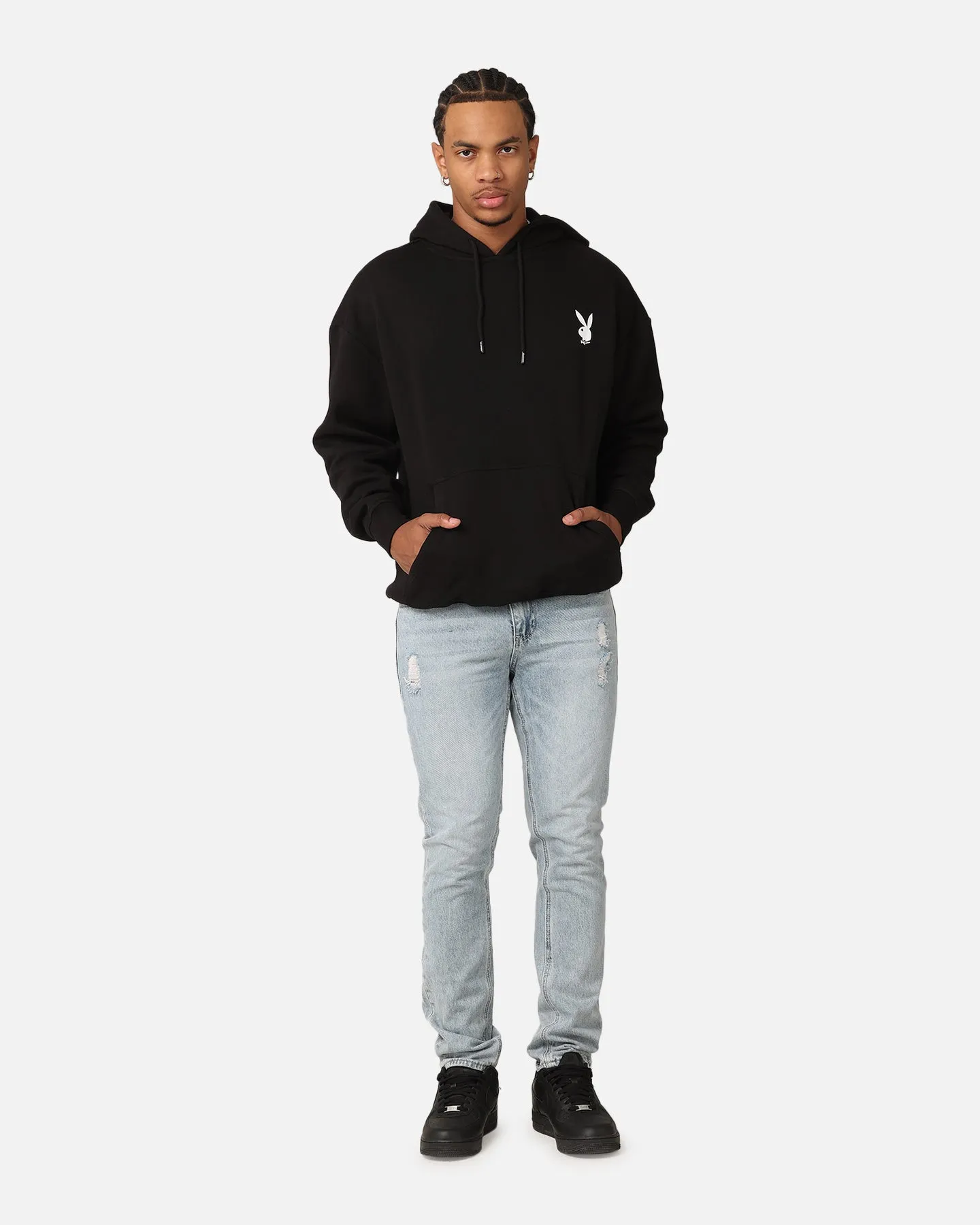 Playboy Lockup Hoodie Black High Neck Protection Subtle