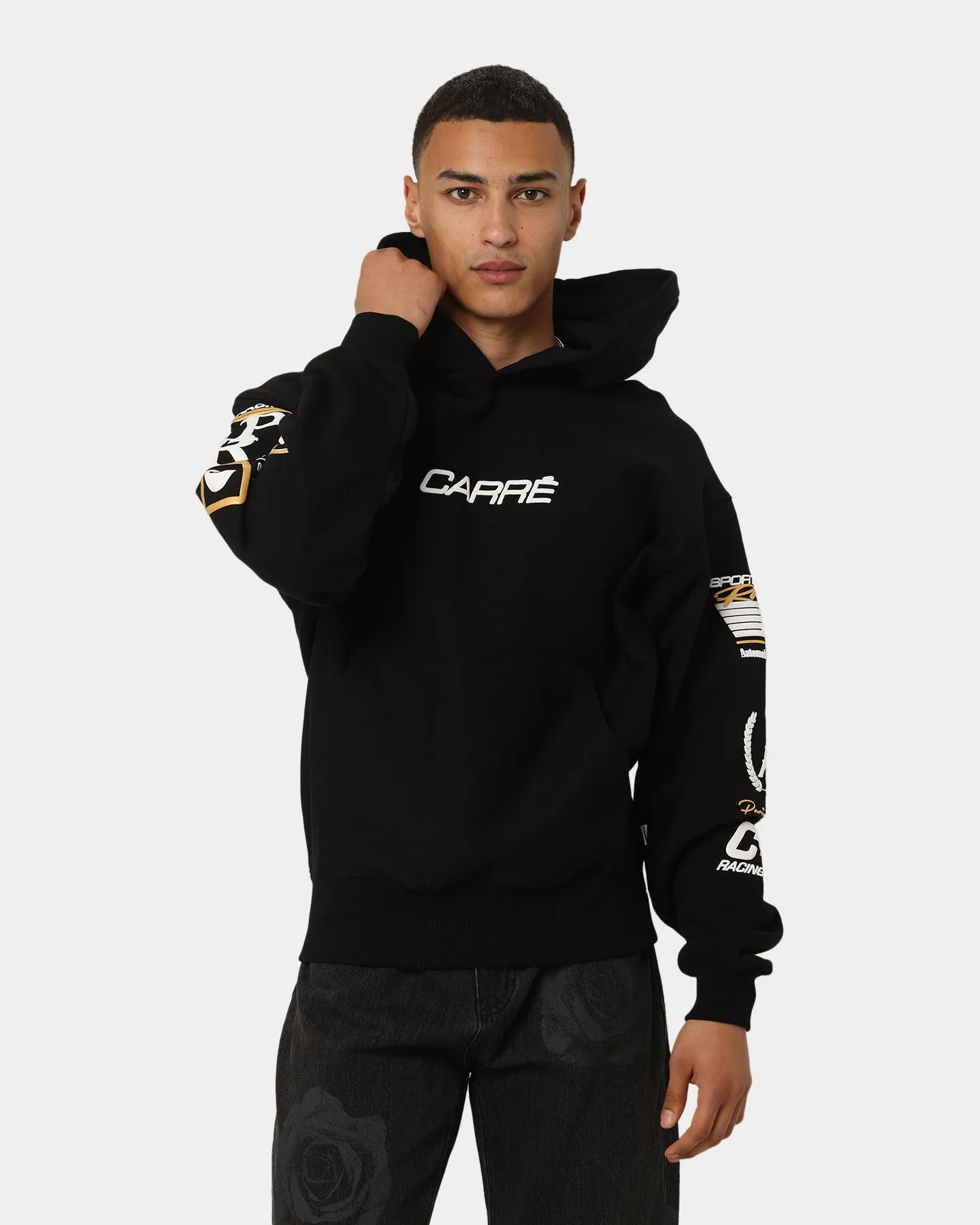 Carr?? Automobile Team Oversized Hoodie Black Party outfit no pocket