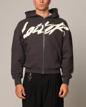 Loiter Spider Zip Hoodie Charcoal Adjustable Waist Tabs