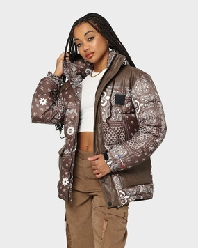Winter Ready Carre Bandana Ultra Roadman Puffer Jacket Dark Brown