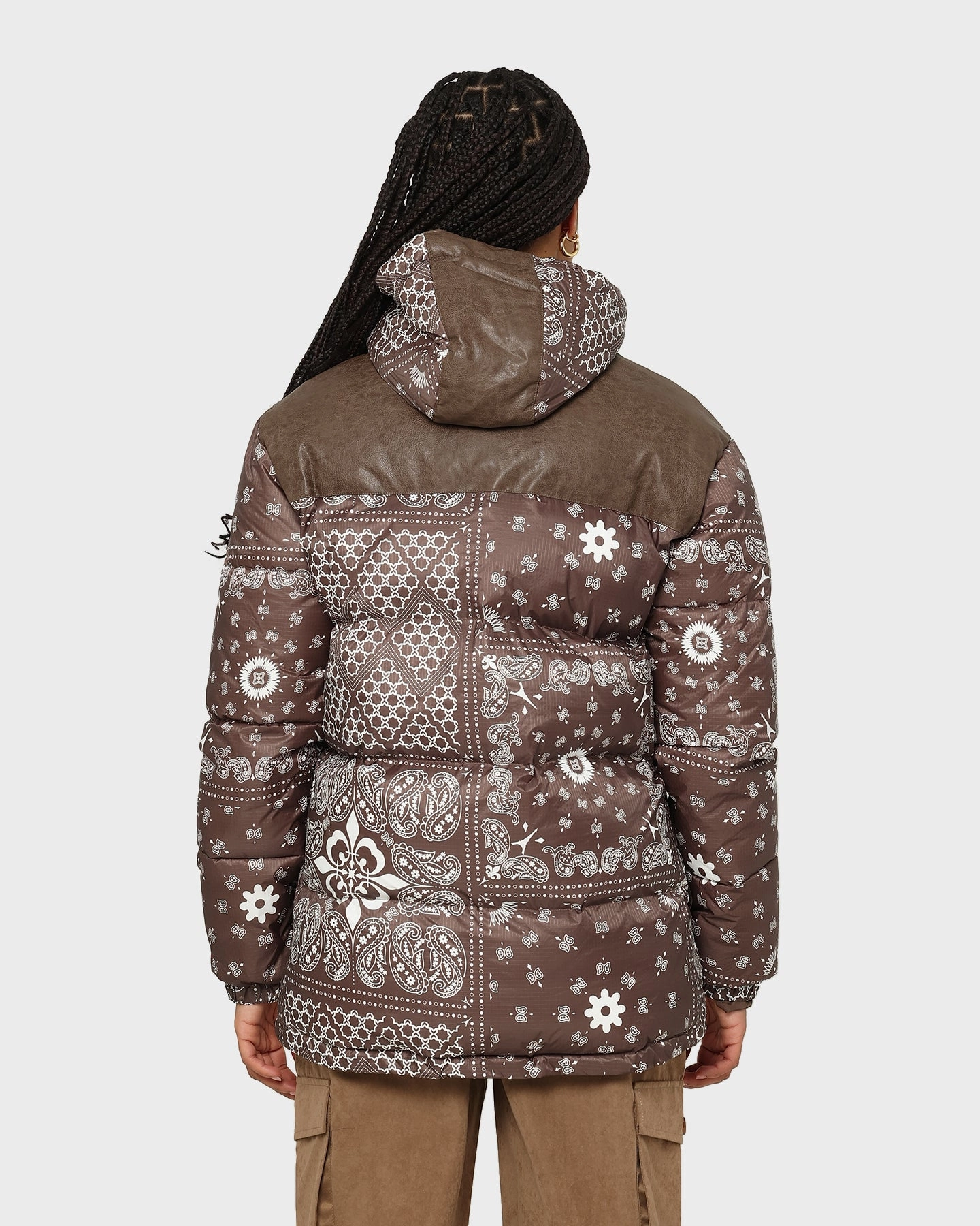 Thermal Jacket Carre Bandana Ultra Roadman Puffer Jacket Dark Brown