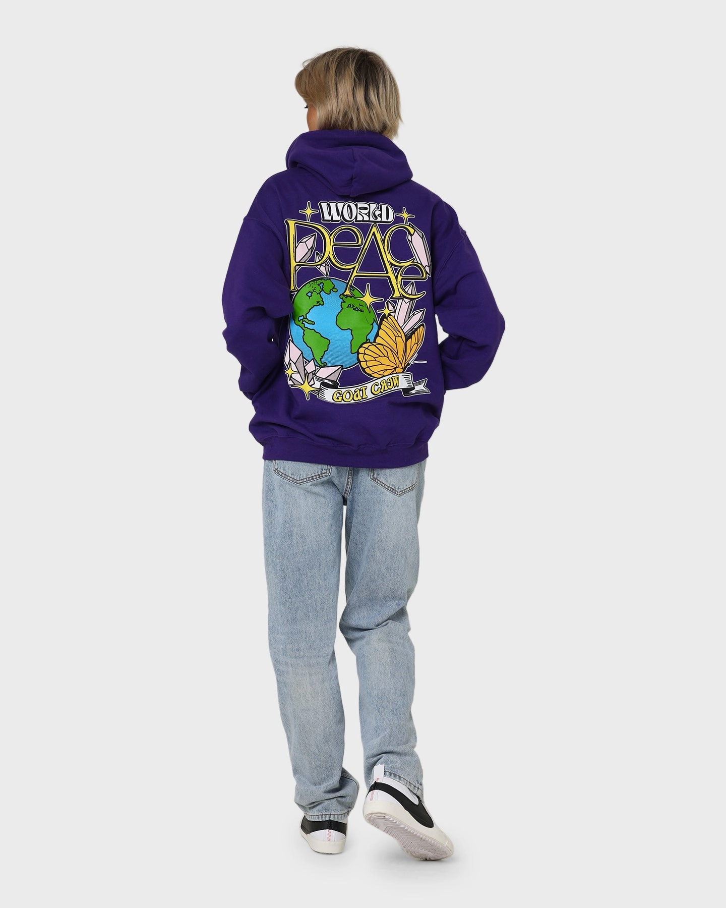 Goat Crew World Peace Hoodie Purple Non Restrictive Mobility