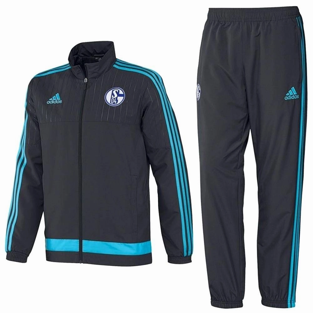 Fc Schalke 04 Presentation Soccer Tracksuit 2015/16 - Adidas Tagless Neck Label