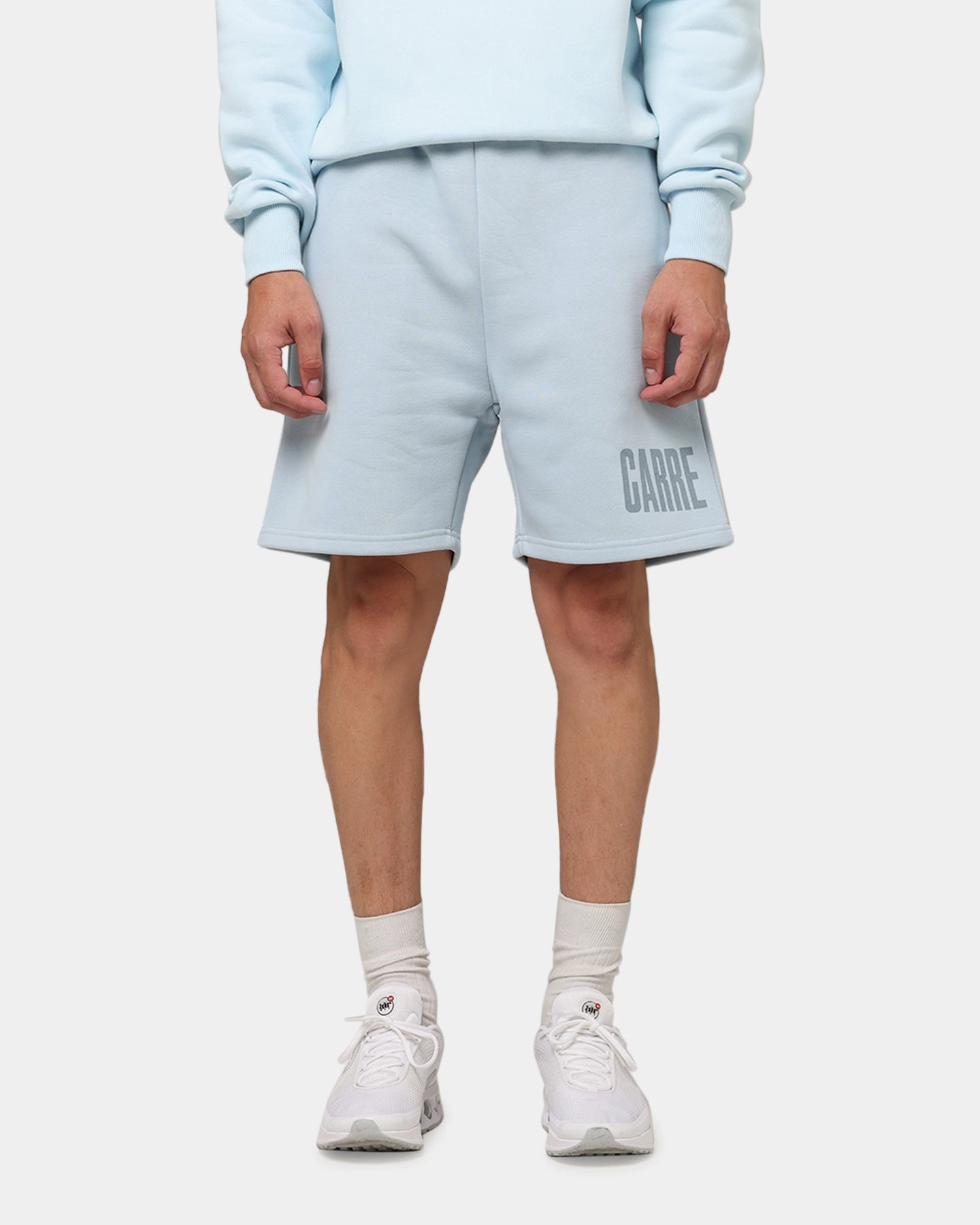 Four Way Stretch Fabric Carre Premium Essentials Sweat Shorts Baby Blue