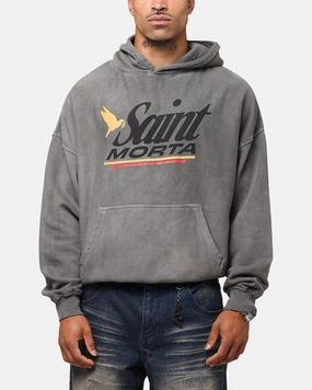 Saint Morta Adrenaline Boxy Hoodie Washed Charcoal Thermal Insulation
